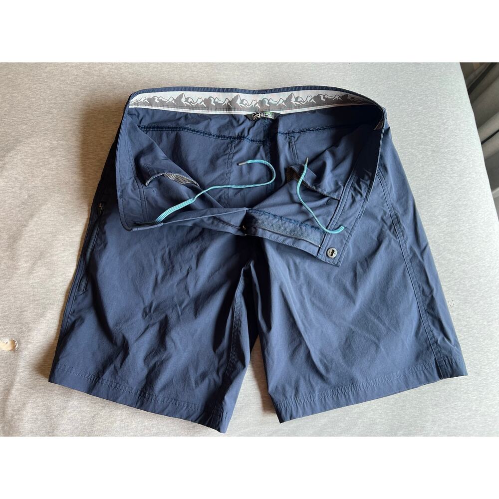 Stio men's 38" shorts blue quick dry waist tie 10" inseam trunks golf bike hike - Picture 6 of 7